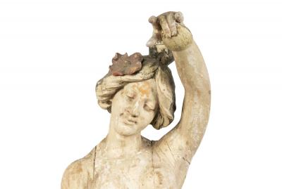 Pair of Art Nouveau Wooden Dancing Figures