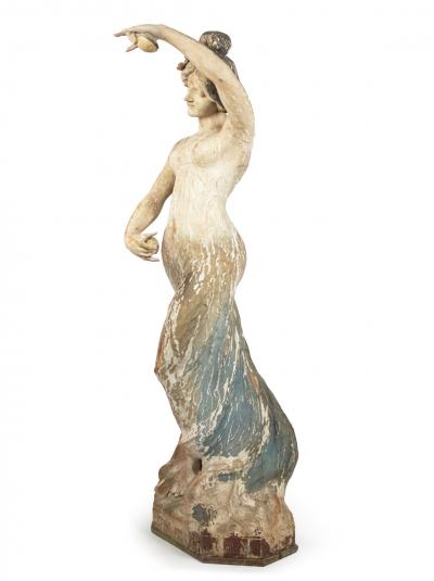 Pair of Art Nouveau Wooden Dancing Figures