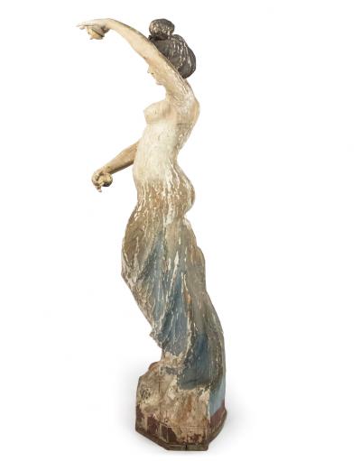 Pair of Art Nouveau Wooden Dancing Figures