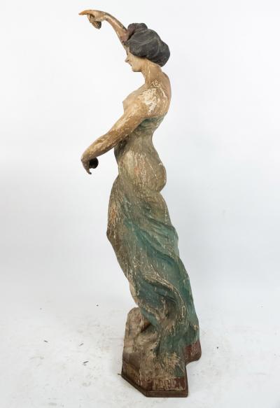 Pair of Art Nouveau Wooden Dancing Figures