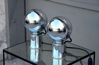 Pair of Articulated Globe Spotlights by Reggiani Lampadari