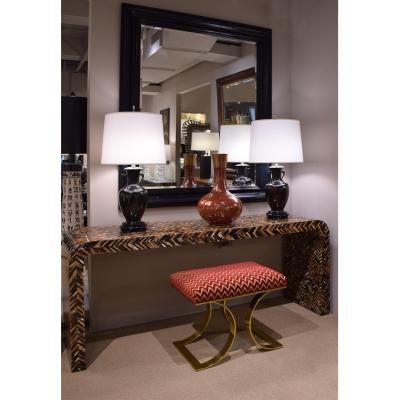 Pair of Artisan Asian Style Table Lamps in Gunmetal Bronze 1960s