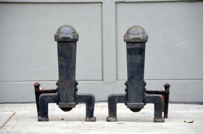 Pair of Arts Crafts Andirons