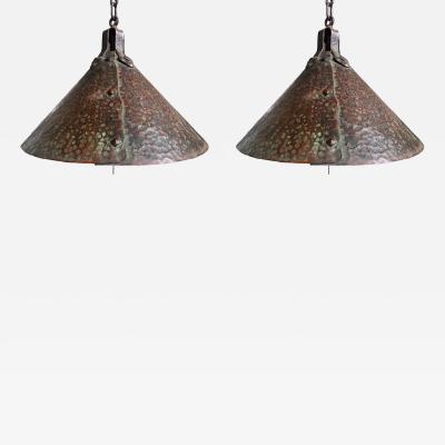 Pair of Arts Crafts Hanging Lights