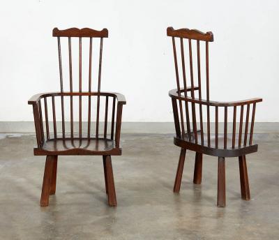 Pair of Arts Crafts Windsor Armchairs