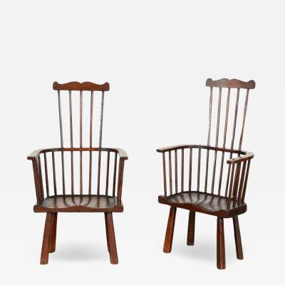 Pair of Arts Crafts Windsor Armchairs