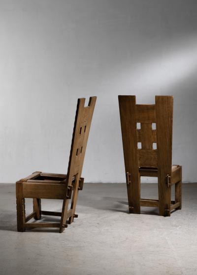 Pair of Arts Crafts dining chairs