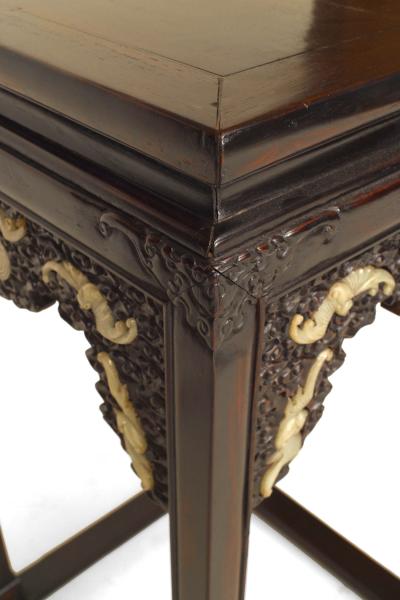 Pair of Asian Chinese 18 19th Cent Hardwood Pedestal Stands