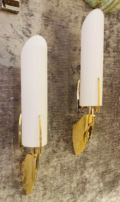 Pair of Austrian 1990s High Style Golden Wall Lamps