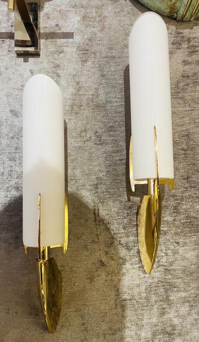 Pair of Austrian 1990s High Style Golden Wall Lamps