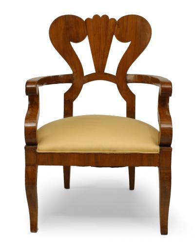 Pair of Austrian Biedermeier Cherrywood Armchairs