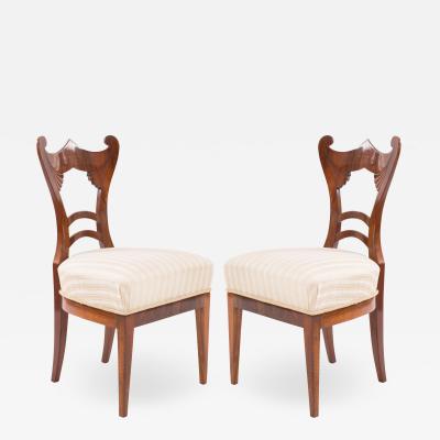 Pair of Austrian Biedermeier Cherrywood Side Chairs
