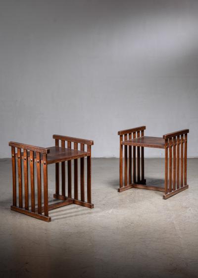 Pair of Austrian Modern stool tables
