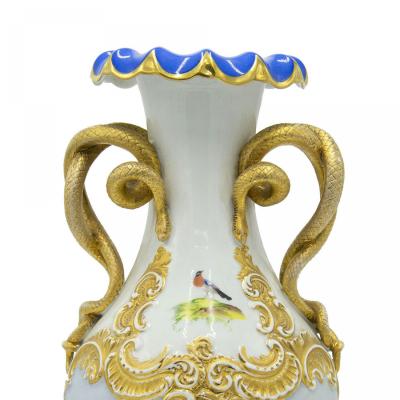 Pair of Austrian Vienna Blue and White Porcelain Vases