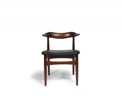 Pair of Authentic Kurt F rch for Slagelse Teak Horn Chairs 1958 Restored