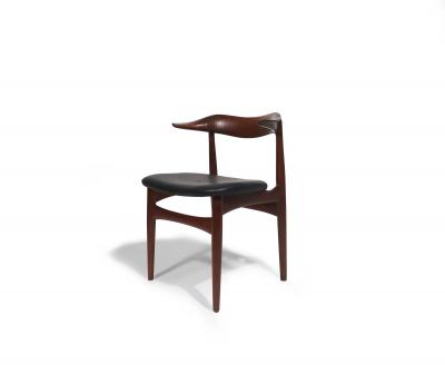 Pair of Authentic Kurt F rch for Slagelse Teak Horn Chairs 1958 Restored