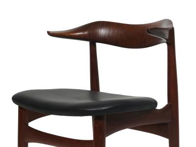 Pair of Authentic Kurt F rch for Slagelse Teak Horn Chairs 1958 Restored