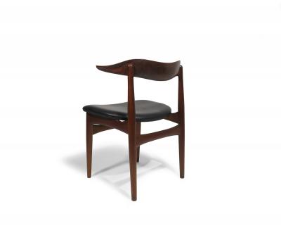 Pair of Authentic Kurt F rch for Slagelse Teak Horn Chairs 1958 Restored