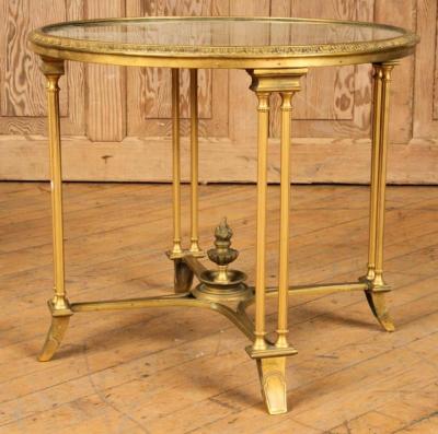 Pair of Bagues Style Gilt Bronze Neoclassical End Tables or Pedestals