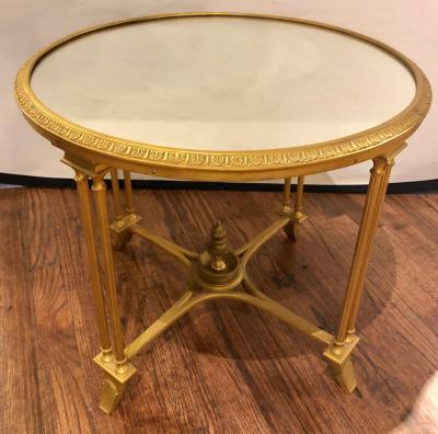 Pair of Bagues Style Gilt Bronze Neoclassical End Tables or Pedestals