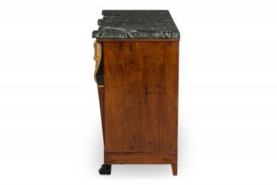 Pair of Baltic Empire Style Black and Green Marble and Mahogany and Parcel Gilt