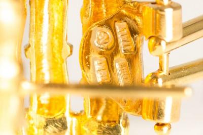 Pair of Bamboo 18k Gold Earrings with 32 Diamonds by Roberto Coin