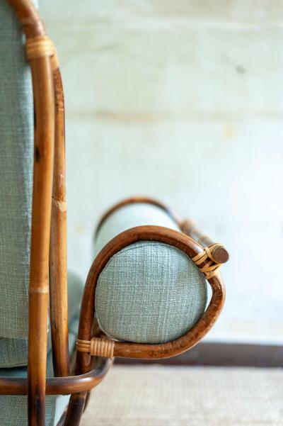 Pair of Bamboo Armchairs 1960s Style
