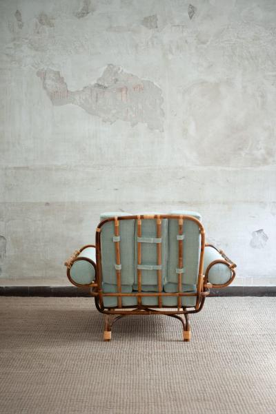 Pair of Bamboo Armchairs 1960s Style