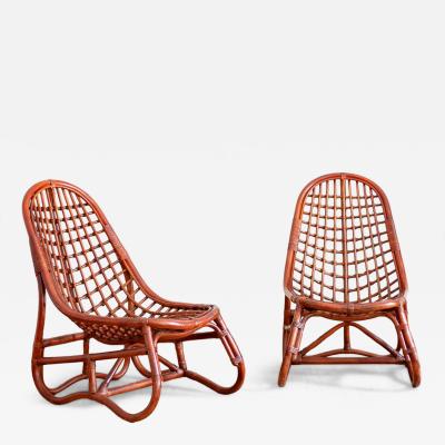 Pair of Bamboo Armchairs 1980s