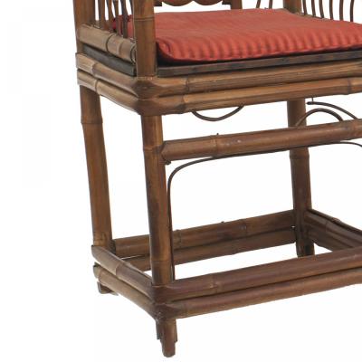 Pair of Bamboo Medallion Back Armchairs