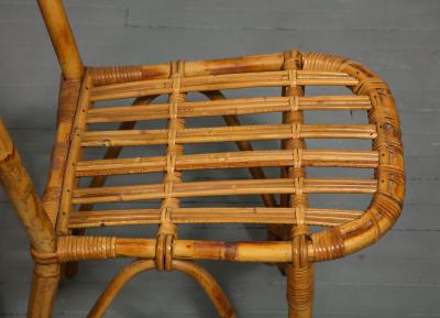 Pair of Bamboo Side Chairs France c 1960
