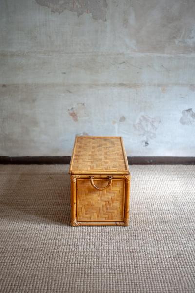 Pair of Bamboo Storage Trunks 1980s