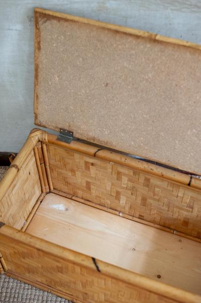 Pair of Bamboo Storage Trunks 1980s