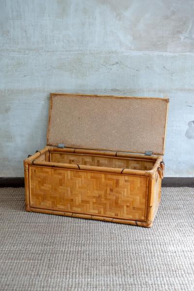 Pair of Bamboo Storage Trunks 1980s