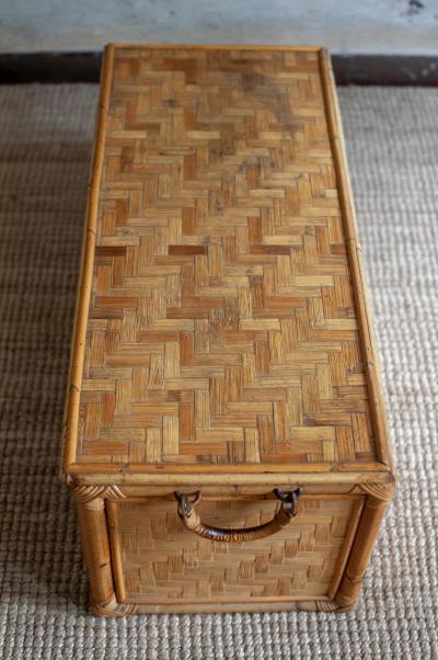 Pair of Bamboo Storage Trunks 1980s