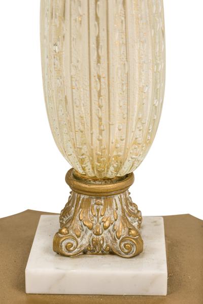 Pair of Barovier Toso Italian Mid Century Bubble and Gold Fleck Murano Glass F
