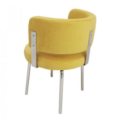 Pair of Bauhaus Style Chairs for Pizzi Arredamenti Upholstered in Yellow Cotton