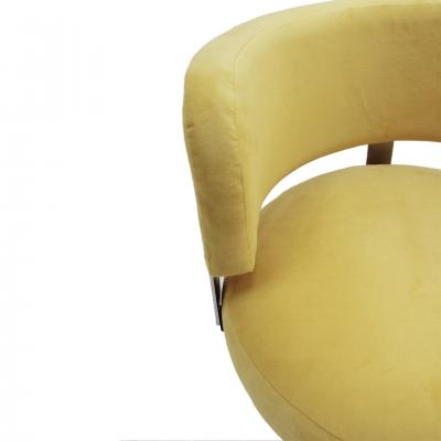 Pair of Bauhaus Style Chairs for Pizzi Arredamenti Upholstered in Yellow Cotton