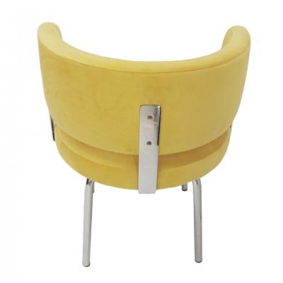 Pair of Bauhaus Style Chairs for Pizzi Arredamenti Upholstered in Yellow Cotton