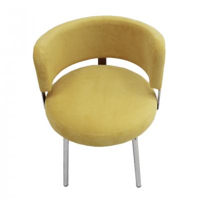 Pair of Bauhaus Style Chairs for Pizzi Arredamenti Upholstered in Yellow Cotton