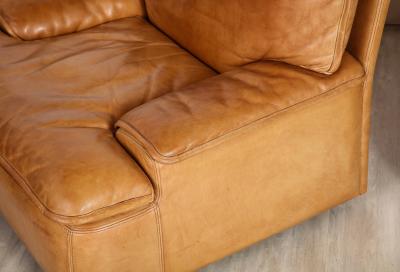 Pair of Belgian Leather Lounge Chairs circa 1970