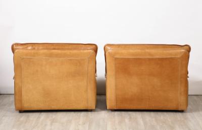 Pair of Belgian Leather Lounge Chairs circa 1970