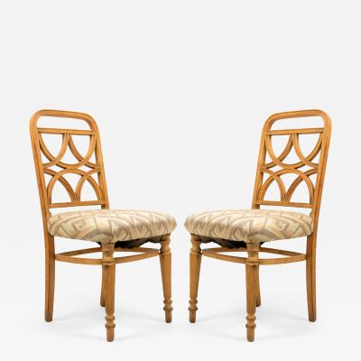 Pair of Bentwood Art Deco Geometric Side Chairs