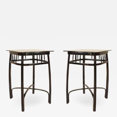 Pair of Bentwood Vienna Seccession Ebonized End Tables