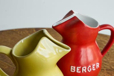 Pair of Berger Pastis de Marseille Water Jugs France 1960s