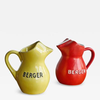Pair of Berger Pastis de Marseille Water Jugs France 1960s