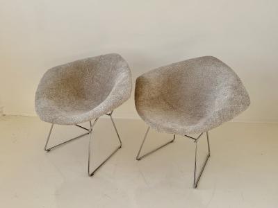 Pair of Bertoia Diamond Chairs 