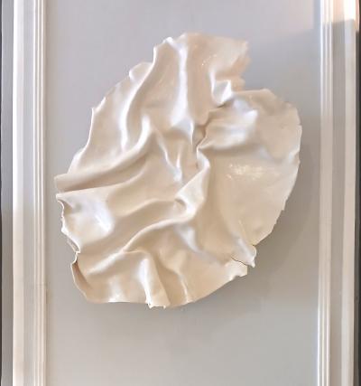 Pair of Bespoke French Ceramic Draped Sconces