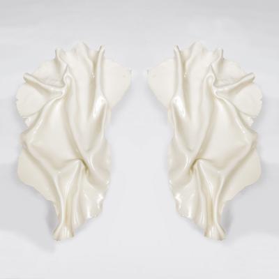 Pair of Bespoke French Ceramic Froiss Sconces