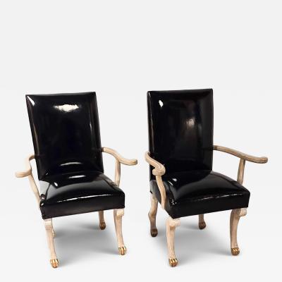 Pair of Bespoke John Dickinson Etruscan Armchairs circa 1980 5 pairs available
